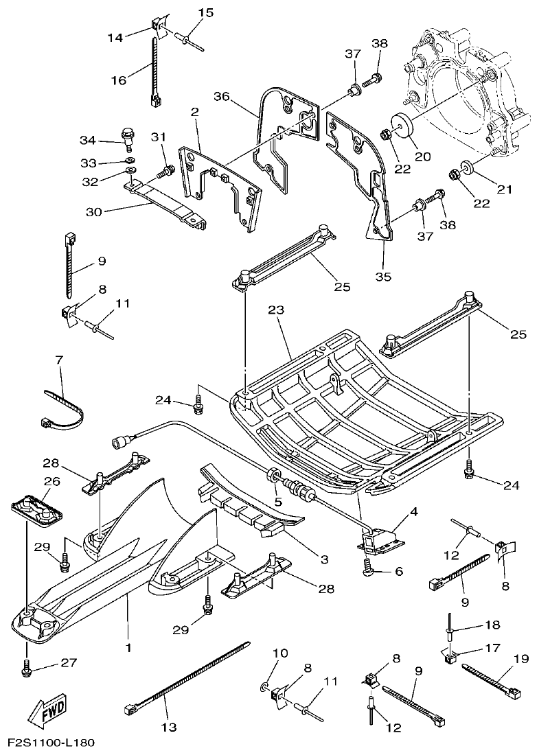 Yamaha FA1800A-M JET UNIT 4 parts diagram